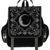 Backpacks Restyle | Crescent Square Backpack Velvet Embroidered